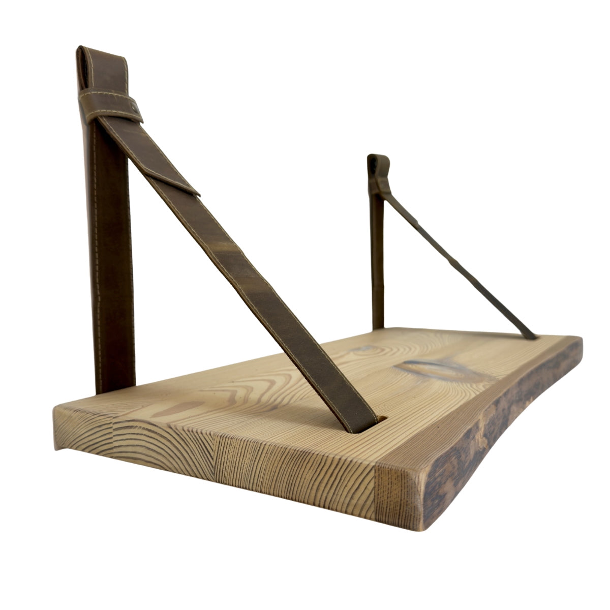 en-riemen-naturel-hout,https://cdn.shopify.com/s/files/1/0993/7508/7880/files/Dizayn_bez_nazvi-81.jpg?v=1777101008,Wandplank naturel hout met leren banden — vooraanzicht | Bolikson