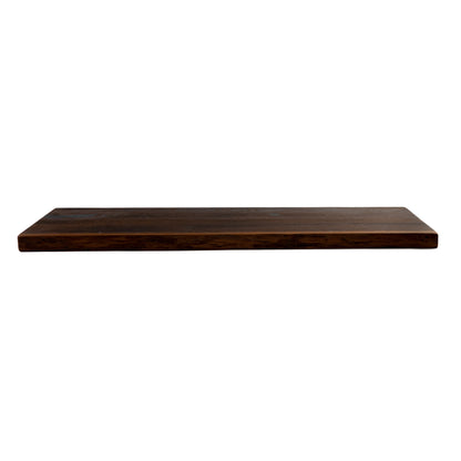Rectangular wooden oak shelf on a white background