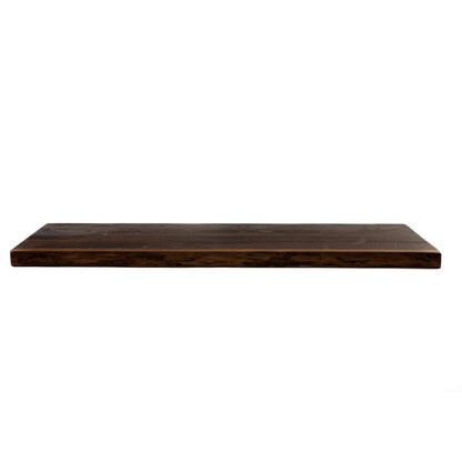 Wooden oak shelf on a white background